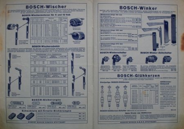 Bosch Automobiles-Spare-Part and Enginelist 1936 Spar-Part Brochure (8086)